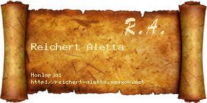 Reichert Aletta névjegykártya